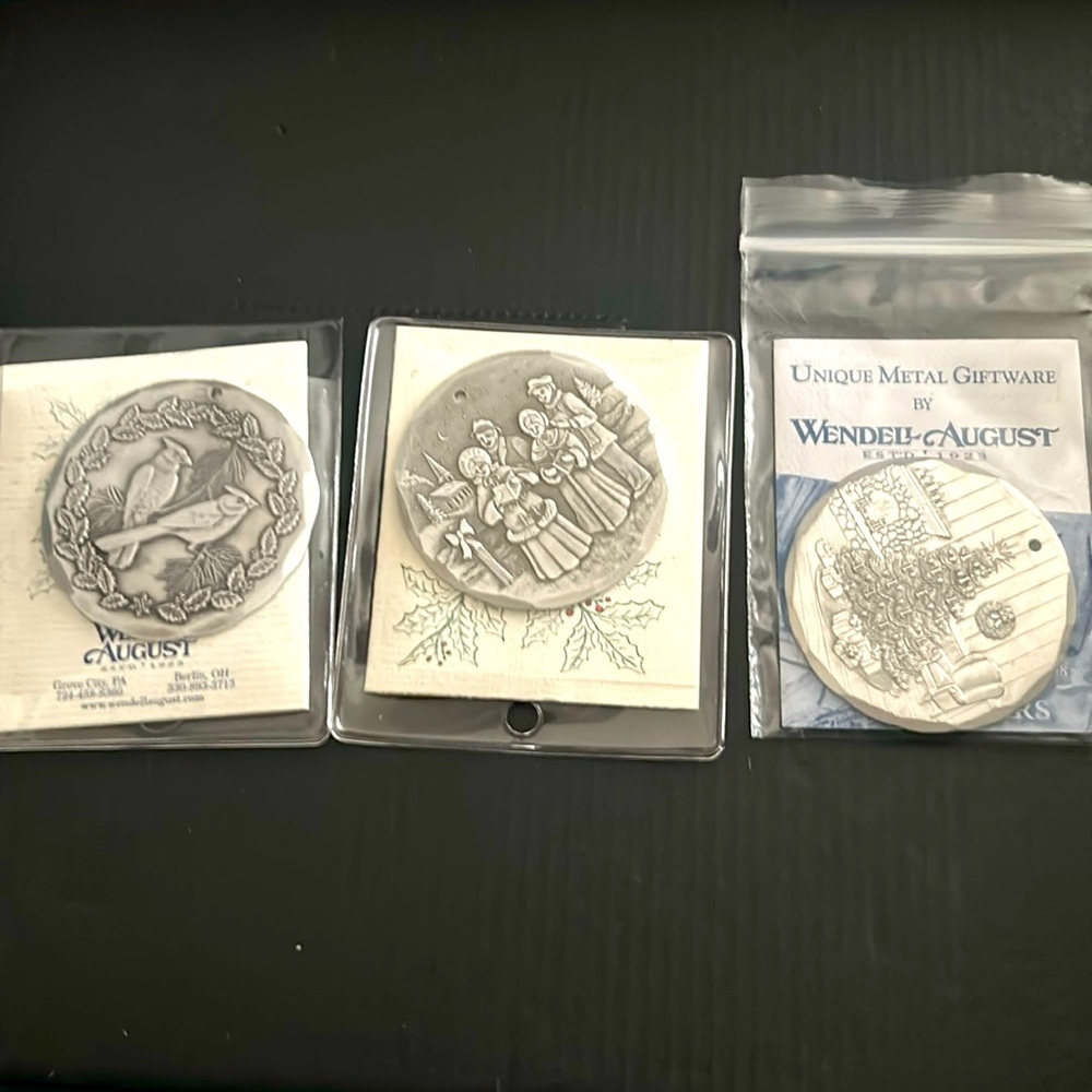 Set of 3 Wendell August Ornaments